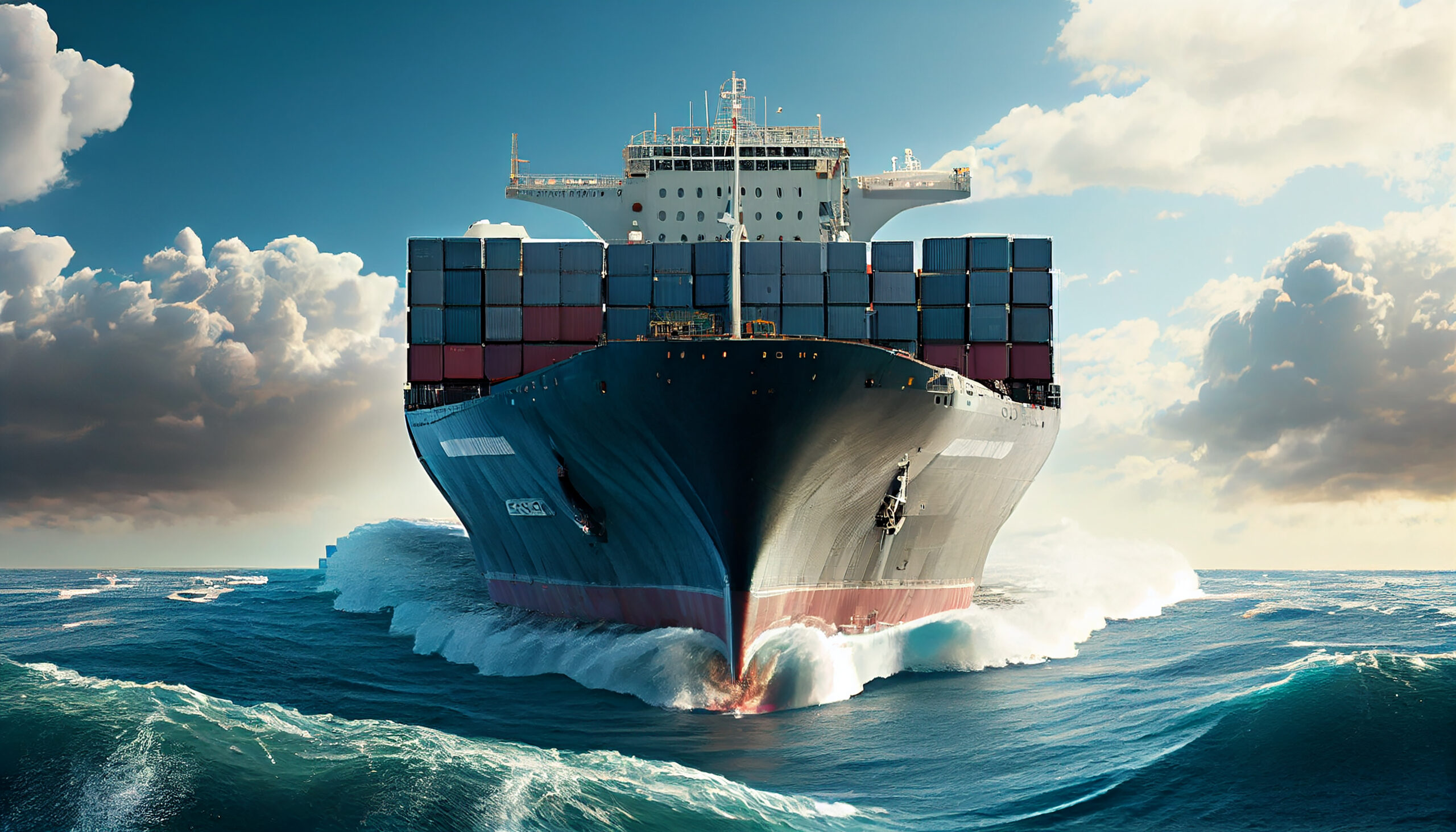 Shipping industry delivering cargo on large container ship ,generative artificial intelligence